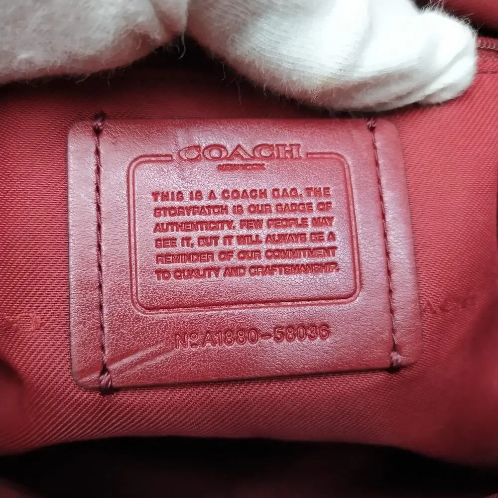 Coach Chelsea Red Leather Zipper Crossbody Shoulder Bag - Picture 12 of 16